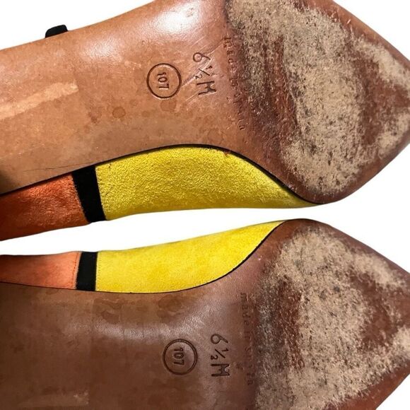 VNTG 80’s Designer Evan Picone Made in Spain Color Block Pumps Size 6.5 - Picture 3 of 5